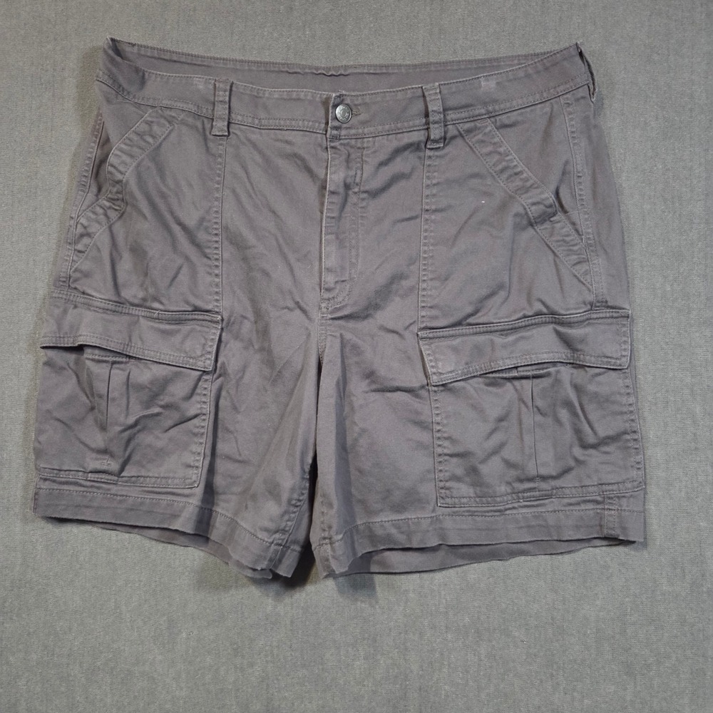 L.L.Bean Cargo Shorts Womens 18 Gray Stretch Cotton Utility Pockets 521739
